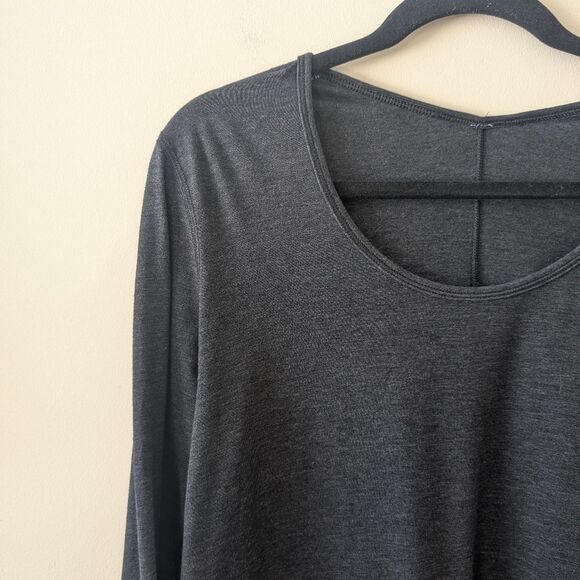 Lululemon Yogini 5 Year Long Sleeve Tee Heathered Black Size 8 - Picture 6 of 7